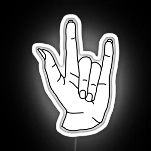 Punk Rocker Hand RGB Neon Sign