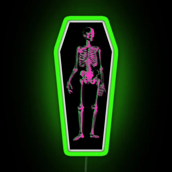 Punk Skeleton Pink RGB Neon Sign