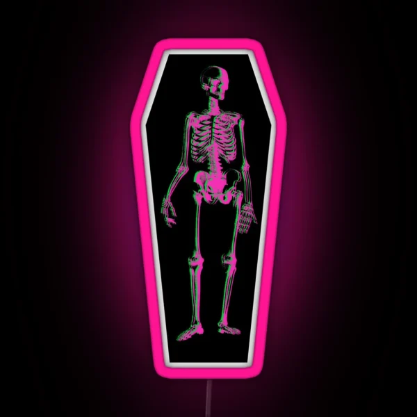 Punk Skeleton Pink RGB Neon Sign