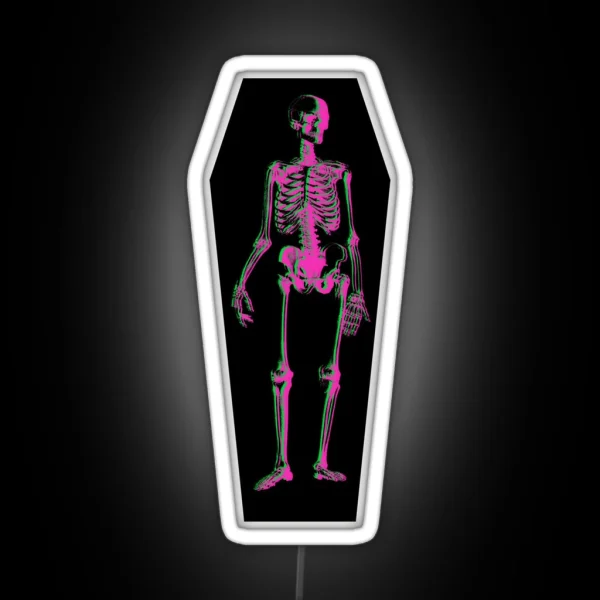 Punk Skeleton Pink RGB Neon Sign