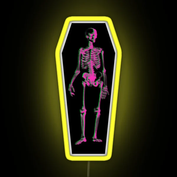 Punk Skeleton Pink RGB Neon Sign