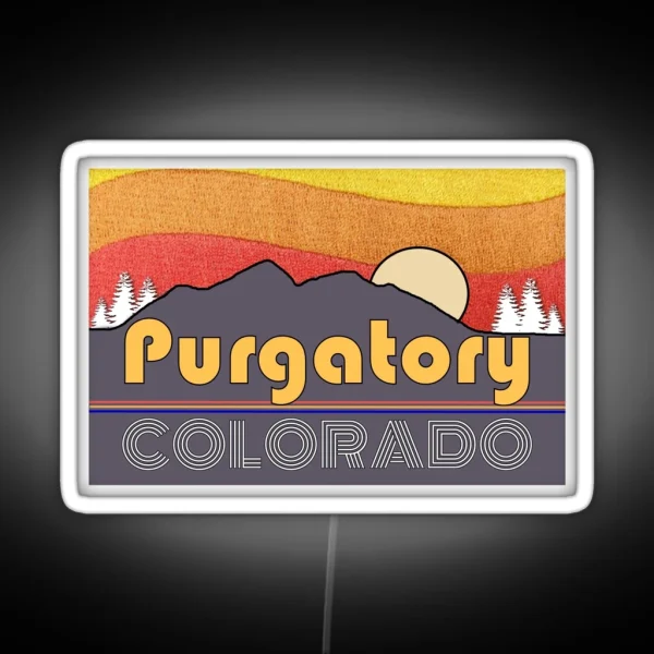 Purgatory Colorado Vacation Travel Skiing Mountains RGB Neon Sign