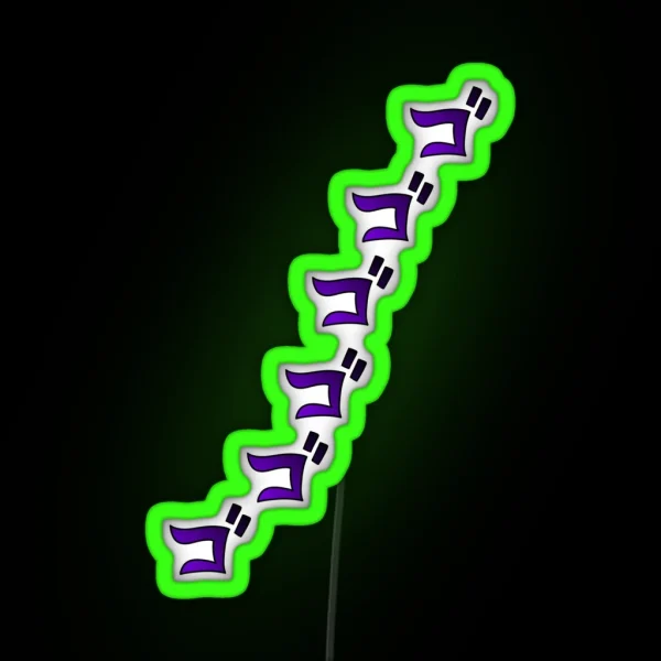 Purple And Black Katakana Gogogogogogo Text RGB Neon Sign