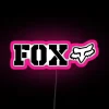 vibrant purple neon sign featuring a glowing chain in rgb colors with pink accents