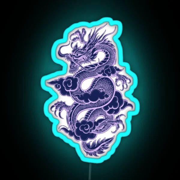 Purple Chinese Dragon RGB Neon Sign