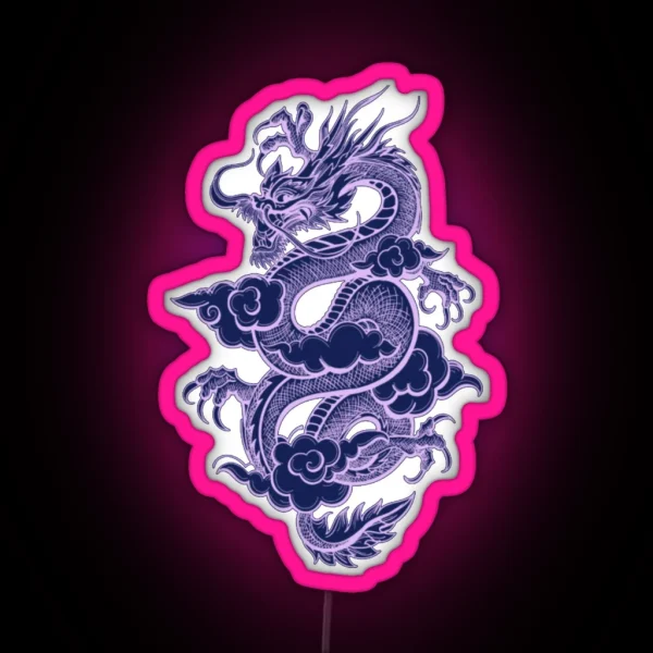 Purple Chinese Dragon RGB Neon Sign
