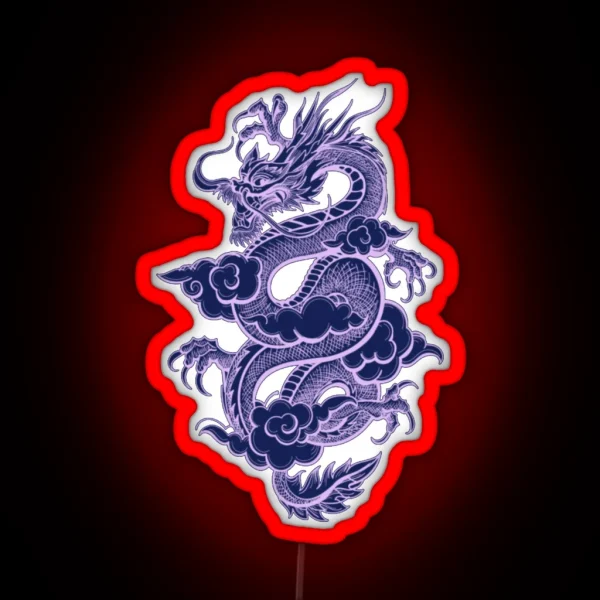 Purple Chinese Dragon RGB Neon Sign