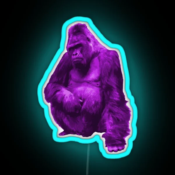 Purple Gorilla Graphic RGB Neon Sign