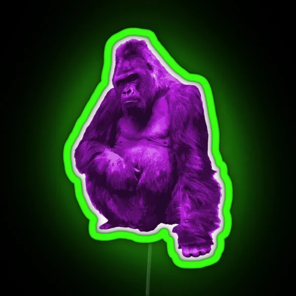 Purple Gorilla Graphic RGB Neon Sign