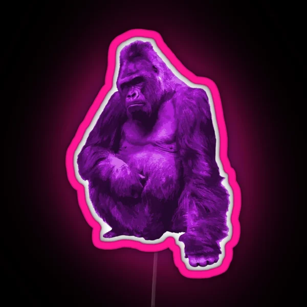 Purple Gorilla Graphic RGB Neon Sign