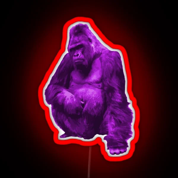 Purple Gorilla Graphic RGB Neon Sign