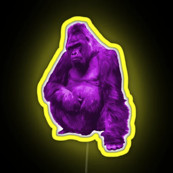 Purple Gorilla Graphic RGB Neon Sign