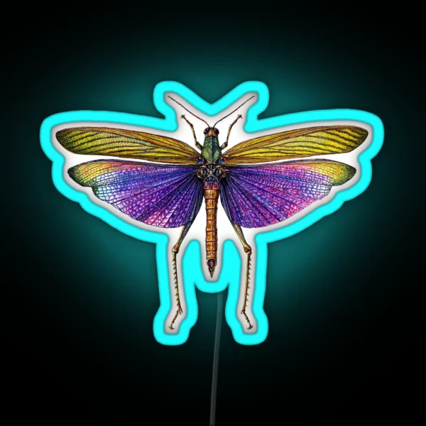 Purple Grasshopper RGB Neon Sign