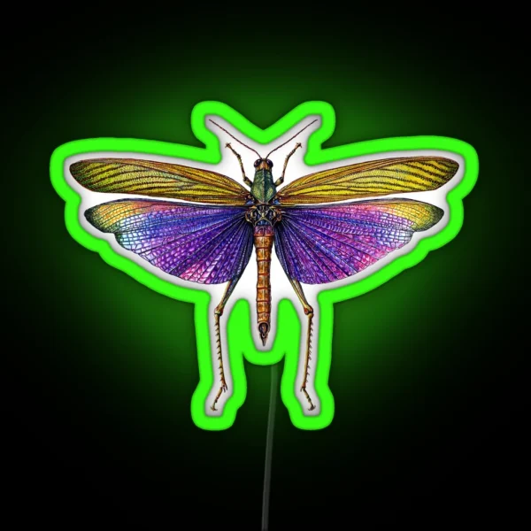 Purple Grasshopper RGB Neon Sign