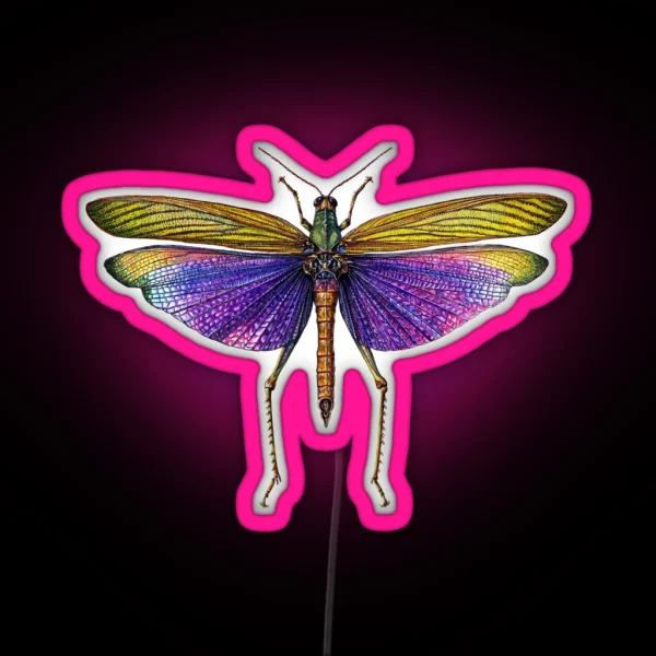 Purple Grasshopper RGB Neon Sign