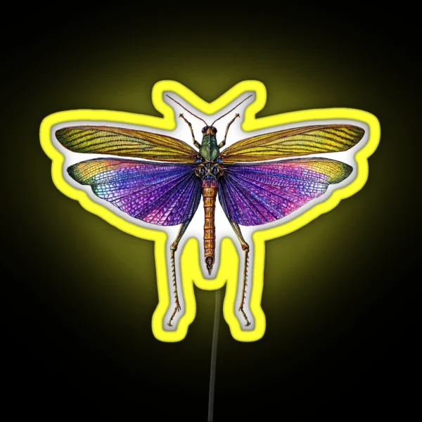 Purple Grasshopper RGB Neon Sign