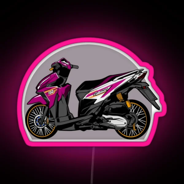 Purple Motorcycle RGB Neon Sign