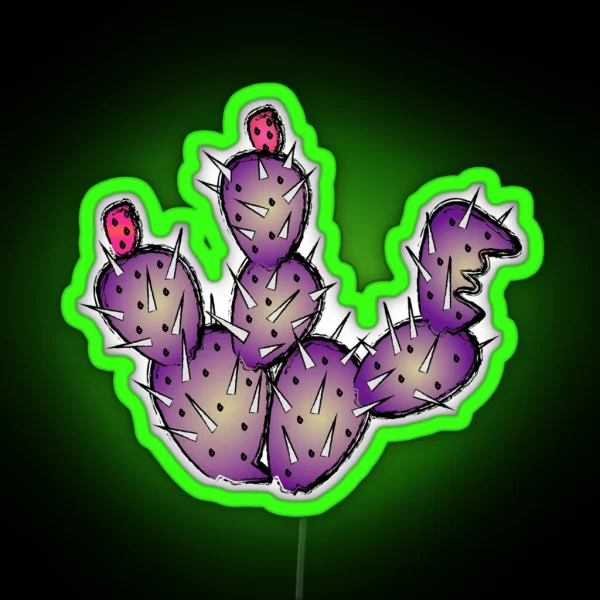 Purple Prickly Pear RGB Neon Sign