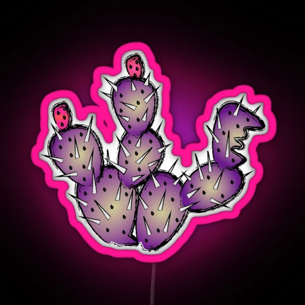 Purple Prickly Pear RGB Neon Sign