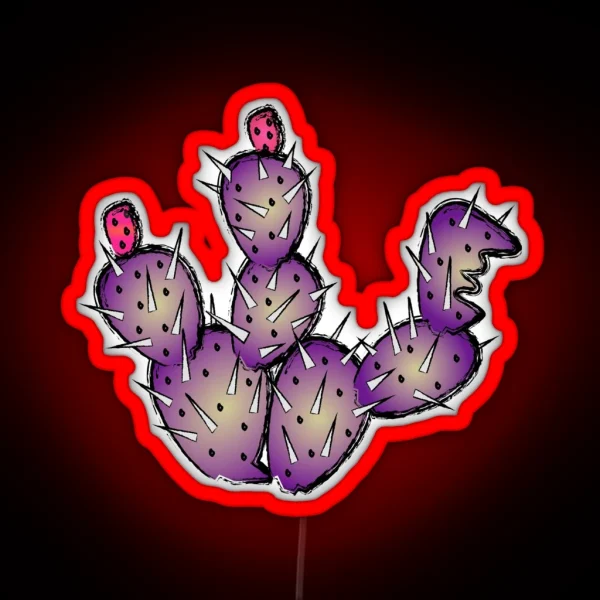 Purple Prickly Pear RGB Neon Sign