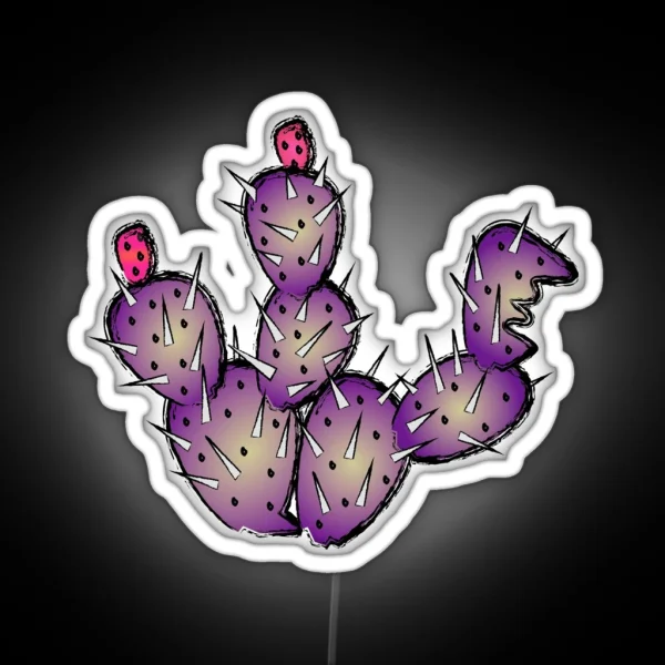 Purple Prickly Pear RGB Neon Sign