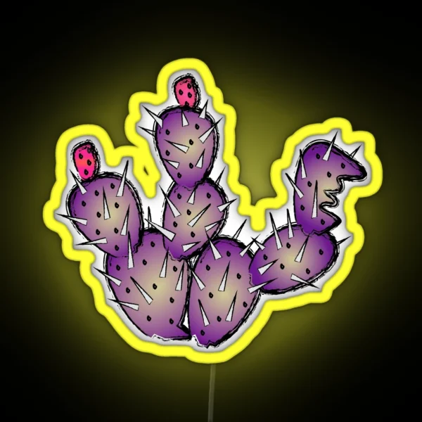 Purple Prickly Pear RGB Neon Sign