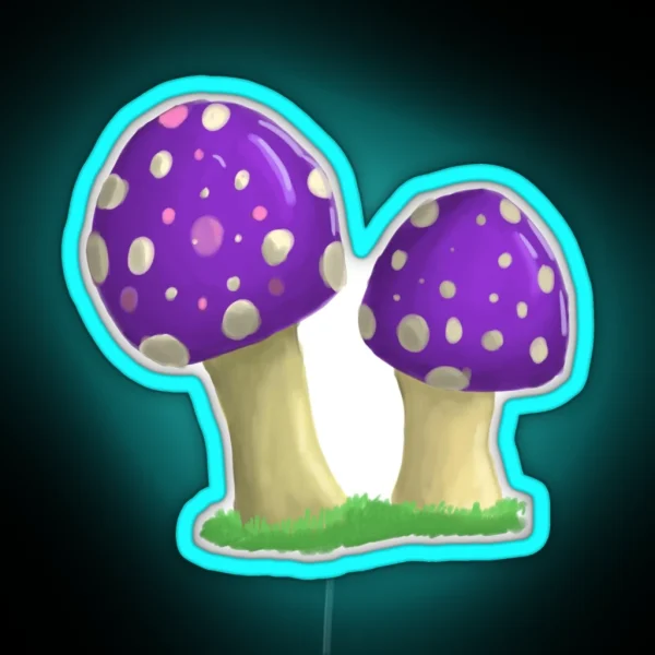 Purple Toadstools RGB Neon Sign