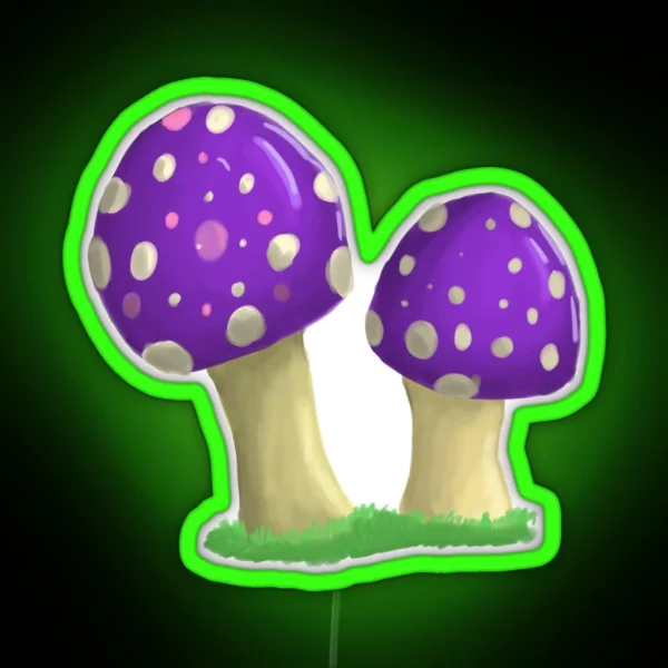 Purple Toadstools RGB Neon Sign