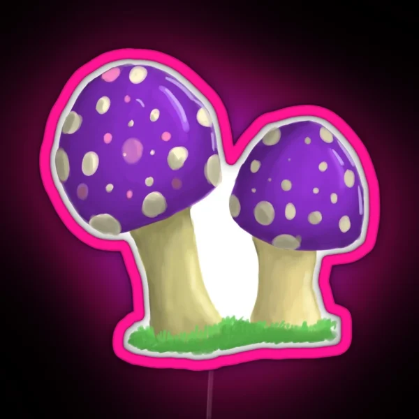 Purple Toadstools RGB Neon Sign