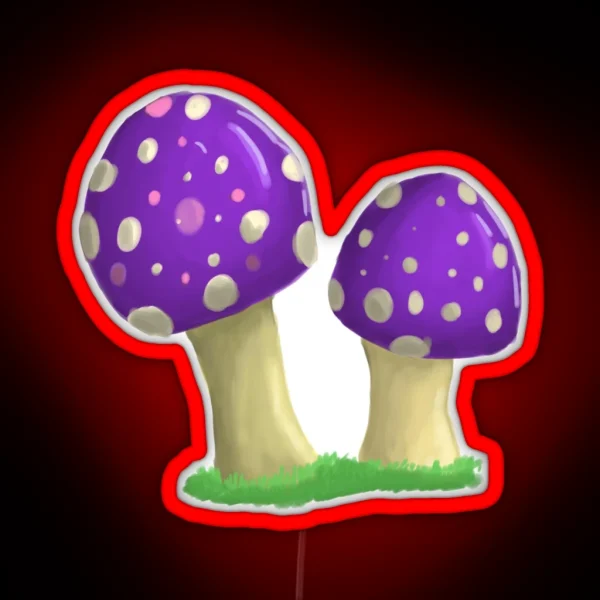 Purple Toadstools RGB Neon Sign