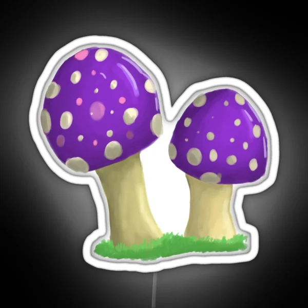 Purple Toadstools RGB Neon Sign