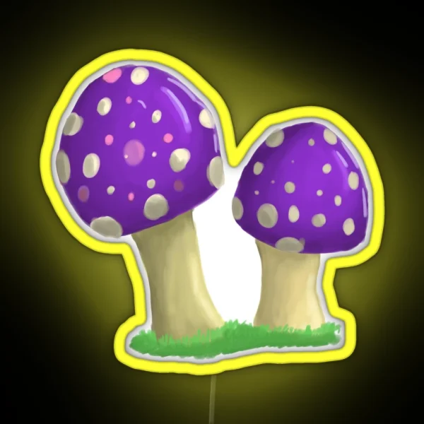 Purple Toadstools RGB Neon Sign
