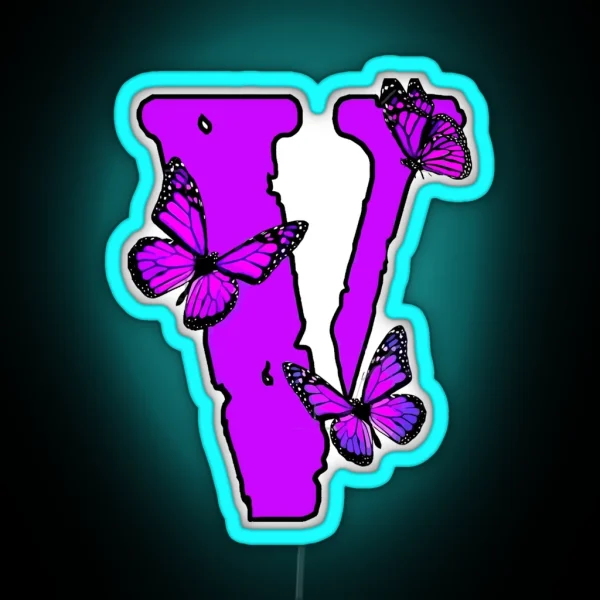 Purple V RGB Neon Sign