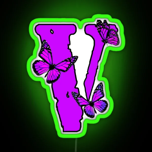 Purple V RGB Neon Sign