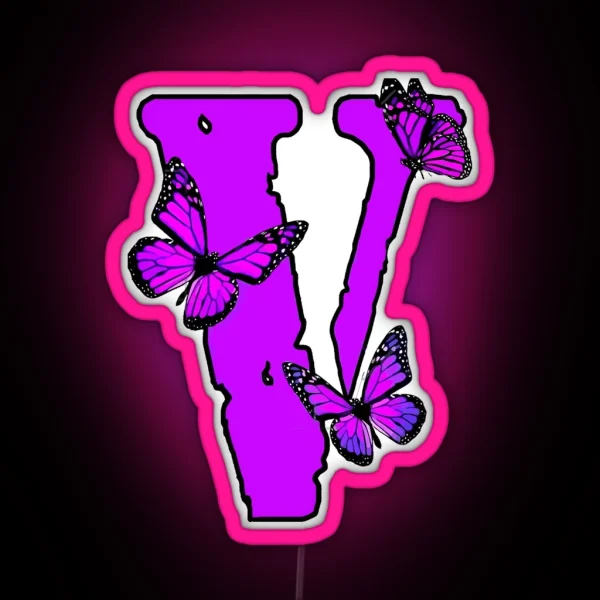 Purple V RGB Neon Sign