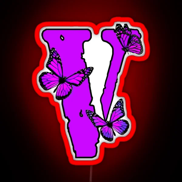 Purple V RGB Neon Sign