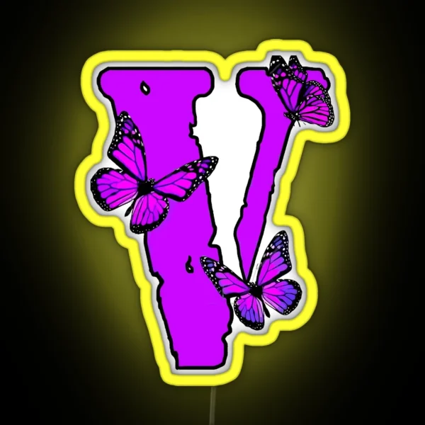 Purple V RGB Neon Sign