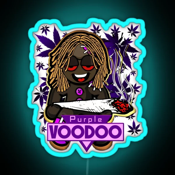 Purple Voodoo Weed Strain Marijuana Package RGB Neon Sign