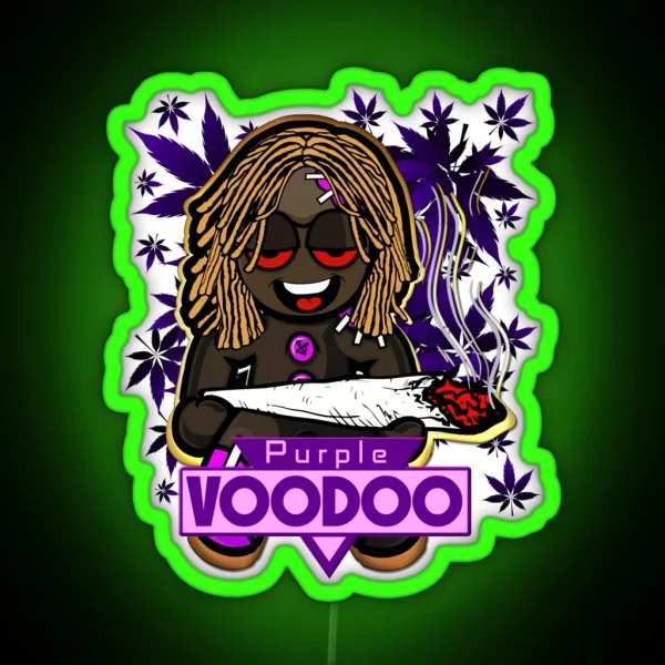 Purple Voodoo Weed Strain Marijuana Package RGB Neon Sign