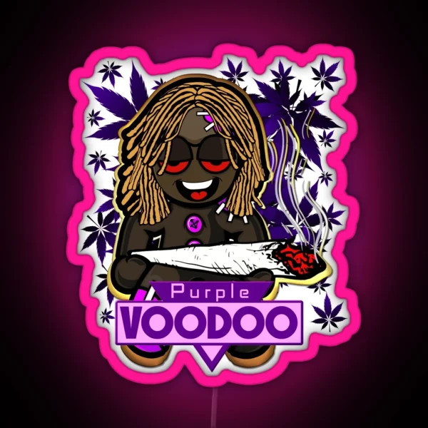 Purple Voodoo Weed Strain Marijuana Package RGB Neon Sign