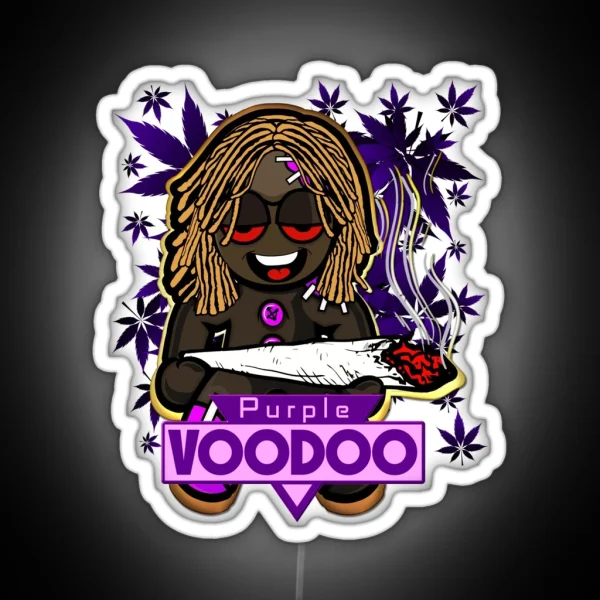 Purple Voodoo Weed Strain Marijuana Package RGB Neon Sign