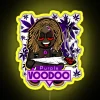 purple-voodoo-weed-strain-marijuana-package-design-featuring-rgb-neon-sign-and-yellow-text
