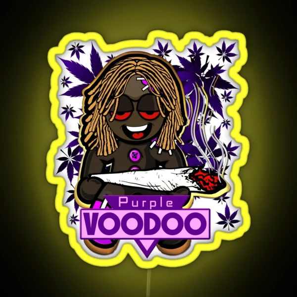 Purple Voodoo Weed Strain Marijuana Package RGB Neon Sign