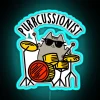 funny purr-cussionist drummer cat puns neon sign