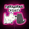 funny purranormal cativity halloween cat puns neon pink rgb sign
