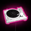 RGB neon sign showing 'Put Your Record On' in pink.