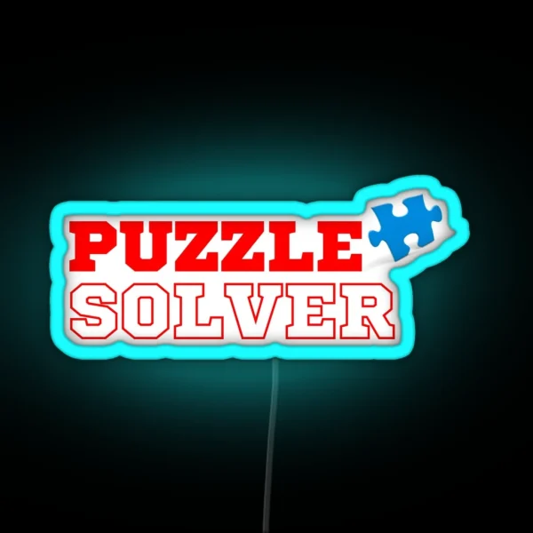 PUZZLE SOLVER RGB Neon Sign