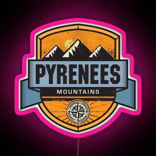 Pyrenees Mountains RGB Neon Sign