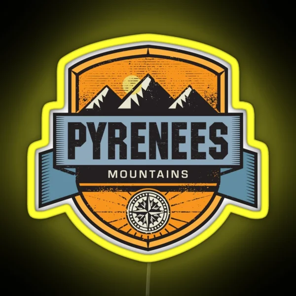 Pyrenees Mountains RGB Neon Sign