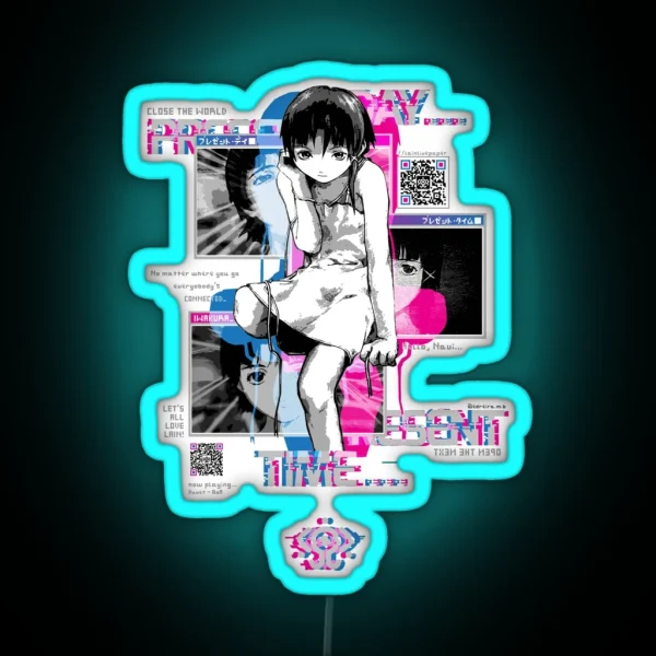 QR Lain Windows RGB Neon Sign